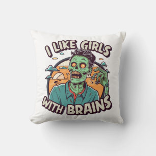 Coussin J'aime les filles avec du cerveau
