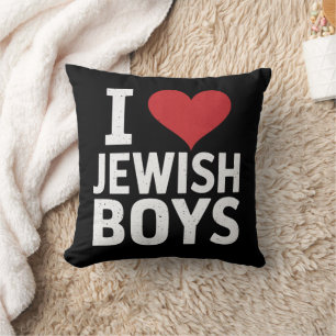 Coussin J'aime les garçons juifs Je cœur les garçons juifs