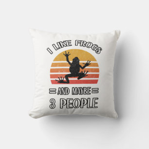 Coussin J'Aime Les Grenouilles Et Peut-Être 3 Personnes