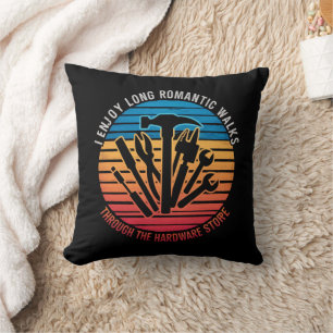 Coussin J'aime les longues promenades romantiques à traver