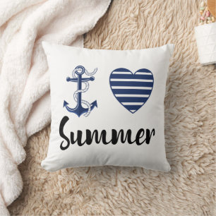 Coussin J'Aime L'Été, L'Ancre Et Le Coeur