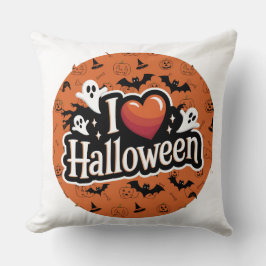 Coussin J'Aime L'Oreiller Coeur D'Halloween : Charming Nou