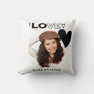 Coussin J'AIME MA PETITE AMIE cadeau photo cadeau personna