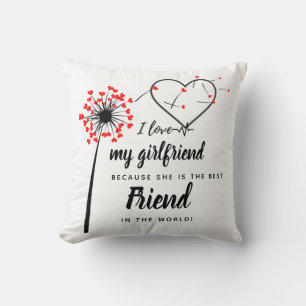 Coussin J'AIME MA PETITE AMIE Meilleur Ami Personnalisé