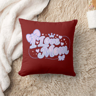 Coussin J'aime Maman – Conception Pastel Kawaii