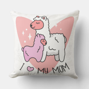Coussin J'aime mes alpagas maman