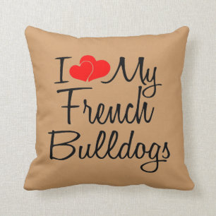 Coussin J'Aime Mes Bulldogs Français