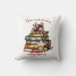Coussin J'aime mes livres épicés et mon café glacé
