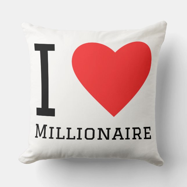 Coussin J'aime millionnaire  (Recto)