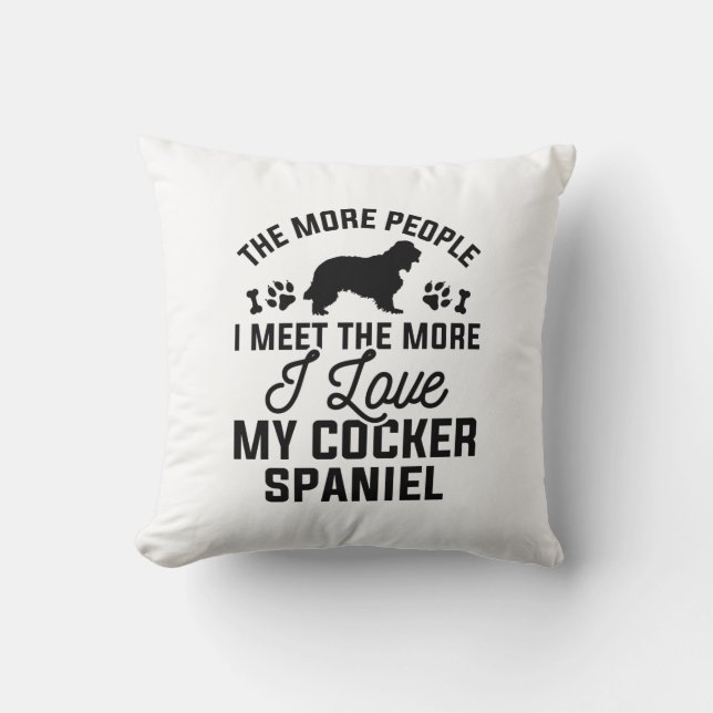 Coussin J'Aime Mon Cocker Spaniel (Recto)