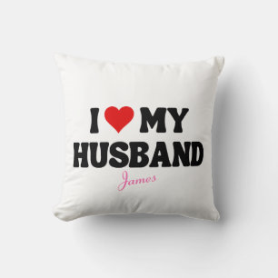 Coussin J'Aime Mon Coeur De Mari Romantique Nom Personnali
