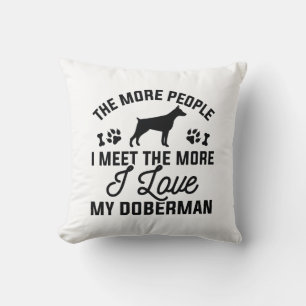 Coussin J'Aime Mon Doberman