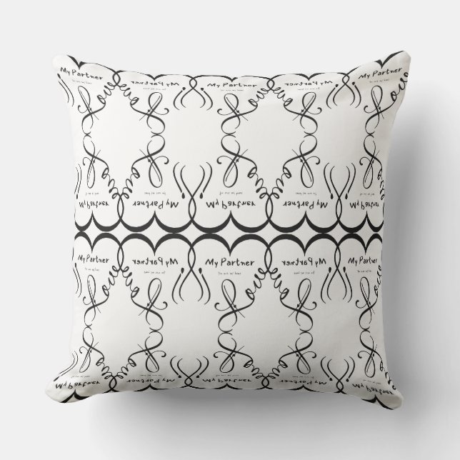 Coussin J'aime mon partenaire ・ Vous êtes chez moi (Recto)