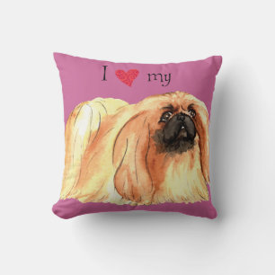 Coussin J'aime mon Pekingese