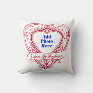 Coussin J'Aime Mon Petit-Ami ! Les Coeurs rouges de la pho