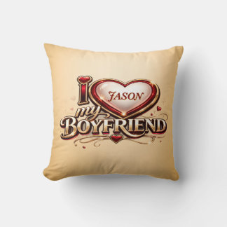 Coussin J'aime mon petit ami sur mesure