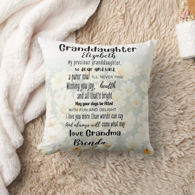 Coussin J'Aime Mon Poème Petite-Fille Poème Personnalisé D (Couverture)