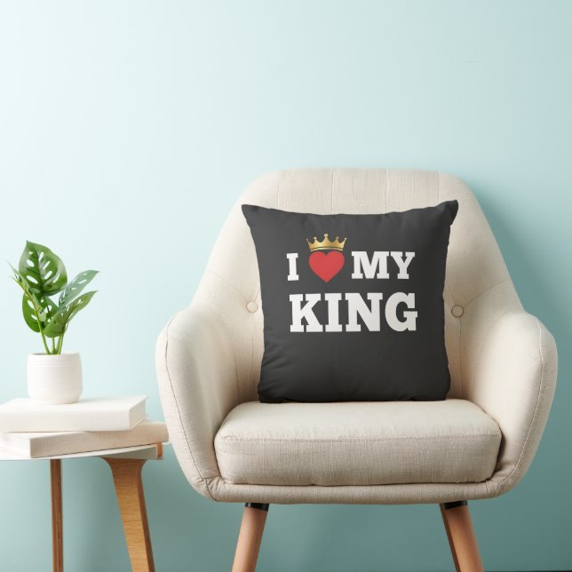 Coussin J'aime mon roi  (Chaise)
