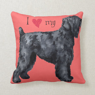 Coussin J'aime mon russe noir Terrier