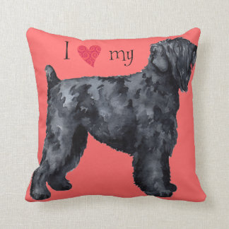 Coussin J'aime mon russe noir Terrier