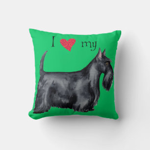 Coussin J'aime mon Scottie