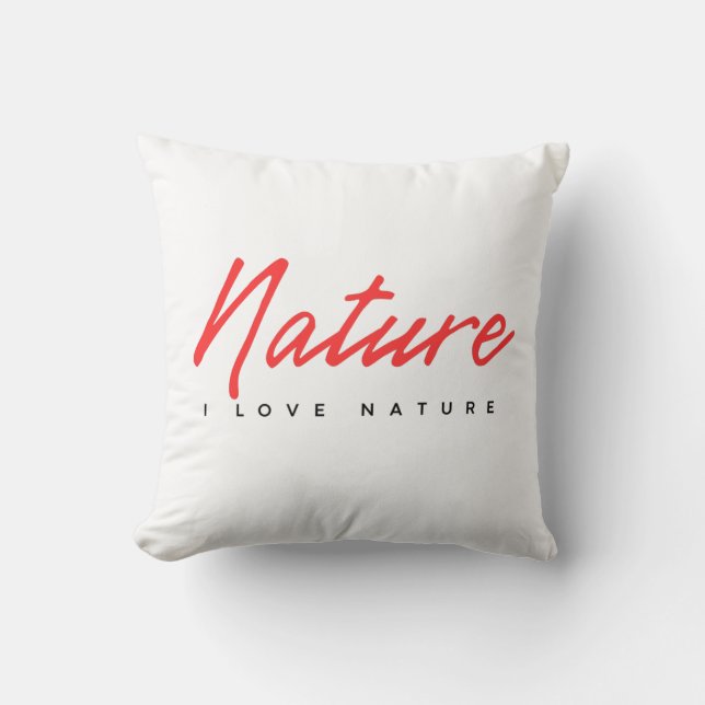 Coussin J'aime Nature Logo Design Arte Jeu d'oreiller (Recto)