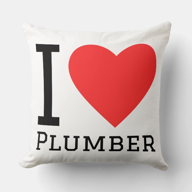 Coussin J'aime plombier (Recto)