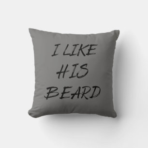 Coussin J'aime sa barbe homme barbu drôle