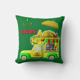 Coussin J'Aime Tacos Petit Camion Taco Réversible