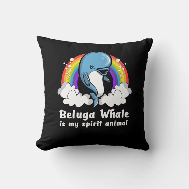 Coussin J'Aime Vraiment Les Baleines Beluga Les Animaux Oc (Recto)