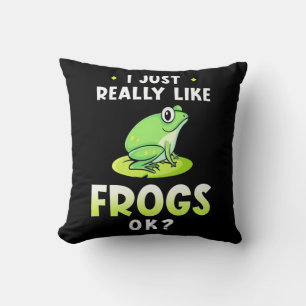 Coussin J'Aime Vraiment Les Grenouilles