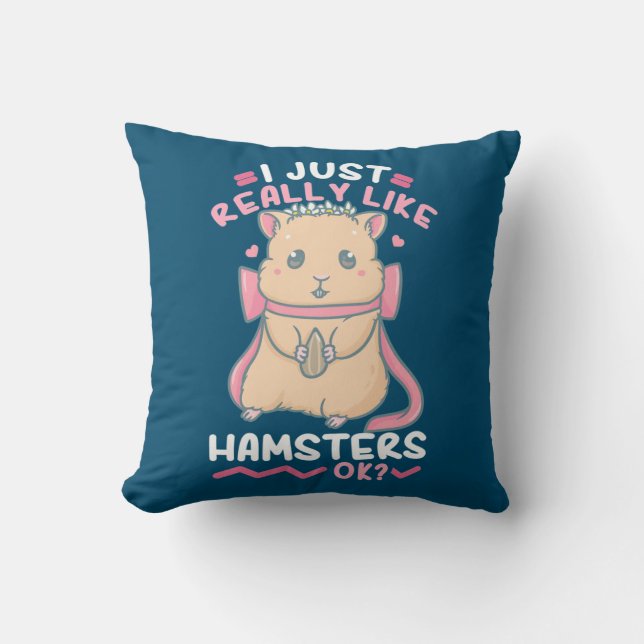 Coussin J'Aime Vraiment Les Hamsters (Recto)