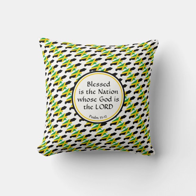 Coussin JAMAICA Drapeau Christian Blessé Nation Jamaïcaine (Recto)
