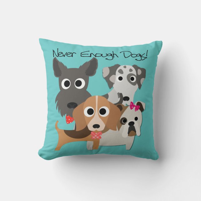 Coussin Jamais Assez De Chiens (Recto)