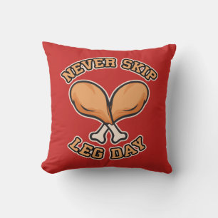 Coussin Jamais Sauter Jour de la Jambe - Baguette de poule