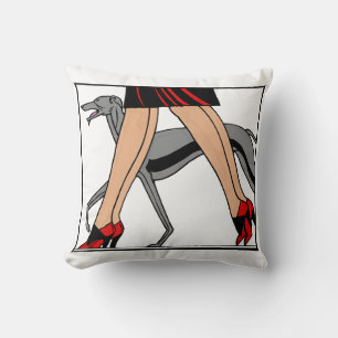 Coussin Jambes Art déco femmes Greyhound Whippet Chien R