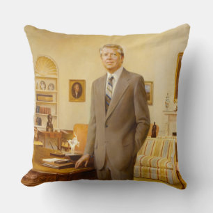 Coussin James Earl Carter peint le portrait du président a