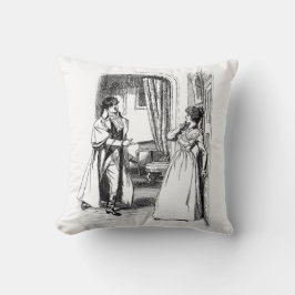 Coussin Jane Austen Illustration du livre vintage