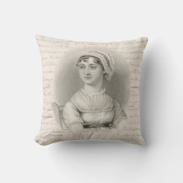 Coussin Jane Austen portrait et manuscrit