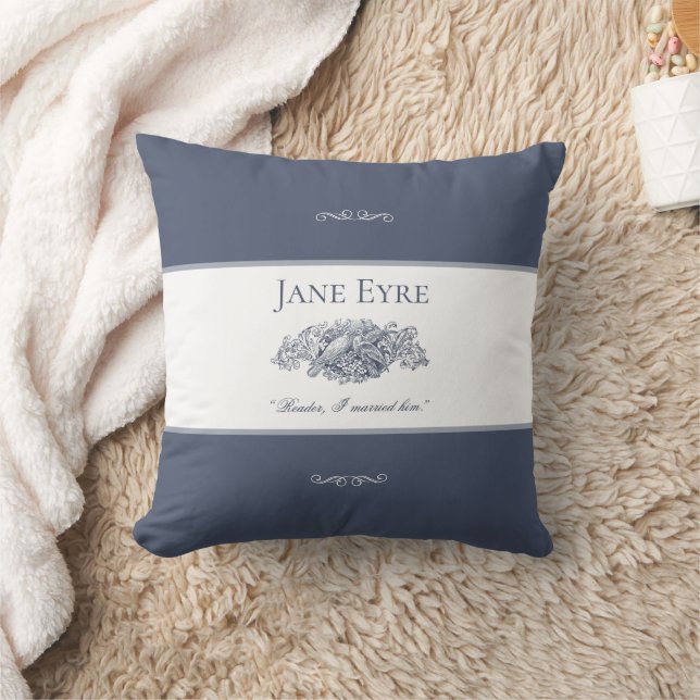 Coussin Jane Eyre - Lecteur Je L'Ai Marié - Doves gris fon (Couverture)