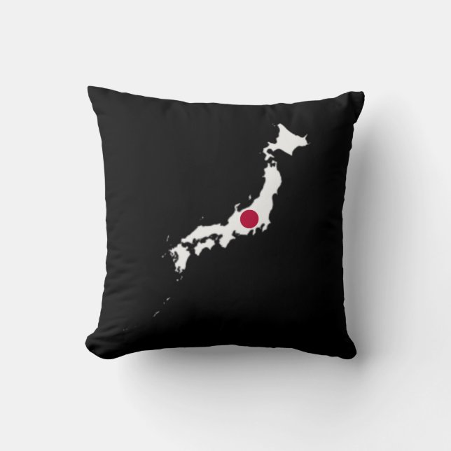 Coussin Japan flag on the map (Recto)