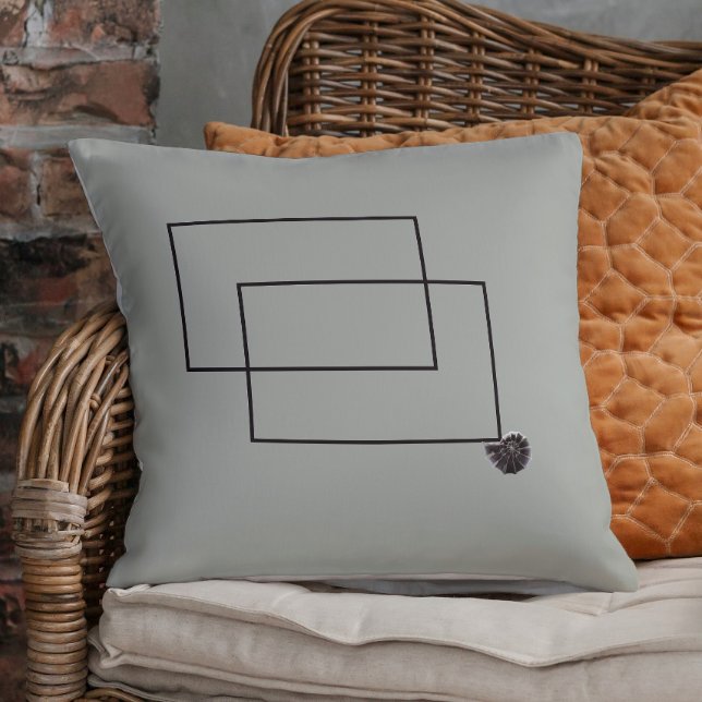 Coussin Japandi mer vie côtière beige neutre monochrome (Créateur téléchargé)