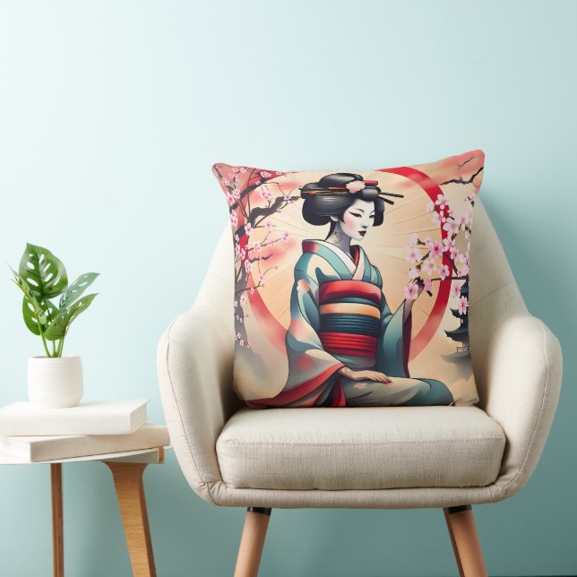 COUSSIN JAPONAIS GEISHA FEMME BEAUTY CHERRY BLOSSOMS (Chaise)
