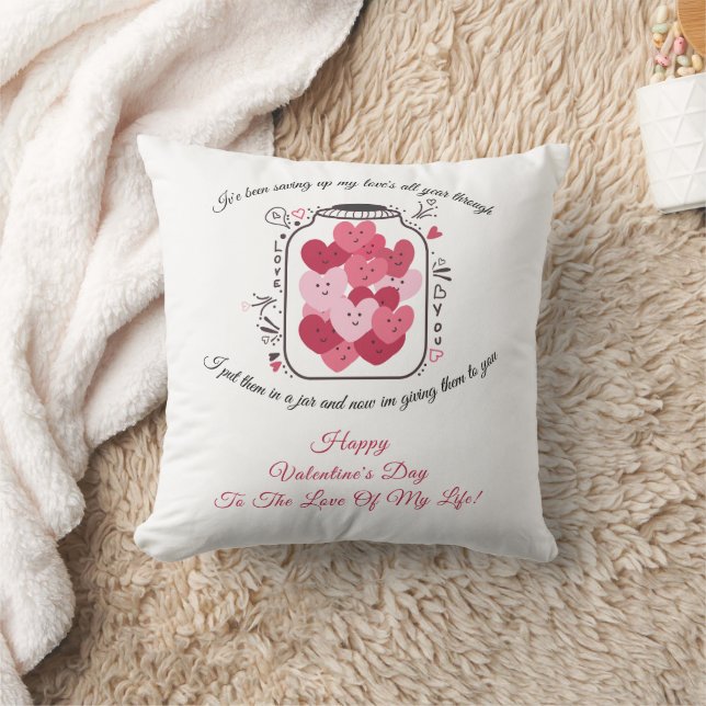 Coussin Jar Of Love Valentines Day (Couverture)