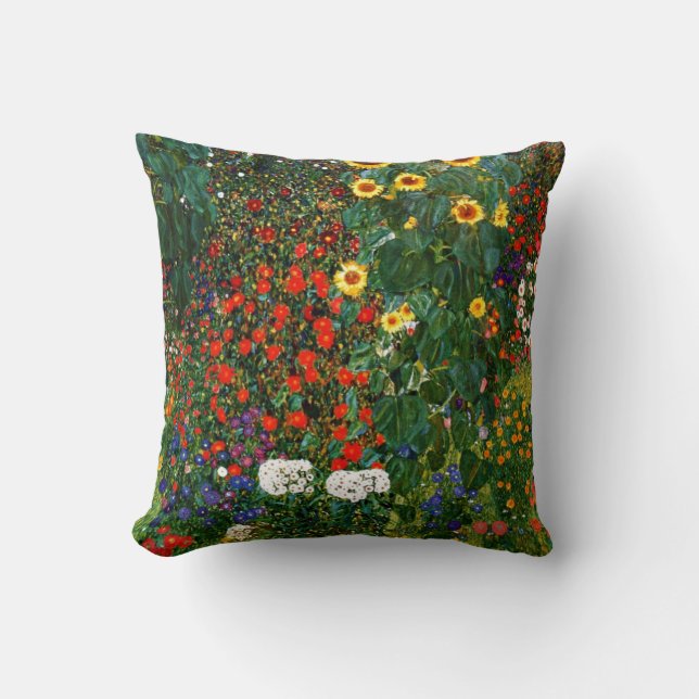 Coussin Jardin agricole avec tournesols (Recto)