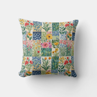 Coussin Jardin botanique floral patchwork Fleurs Jolis