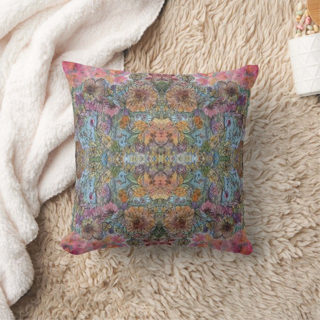 Coussin Jardin Chic Fleur Chic Shabby peinture aquarelle (Couverture)