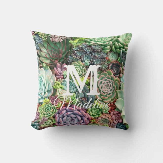 Coussin Jardin coloré Succulent (Recto)