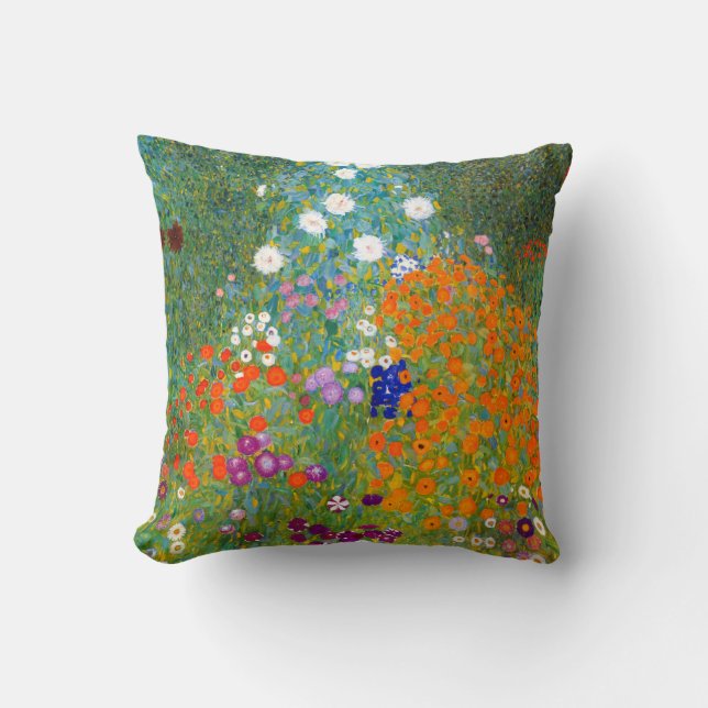 Coussin Jardin d'agrément par le cru de Gustav Klimt (Recto)