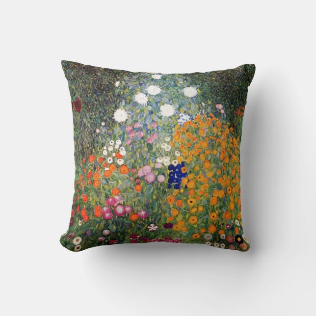 Coussin Jardin d'agrément peignant Gustav Klimt (Recto)